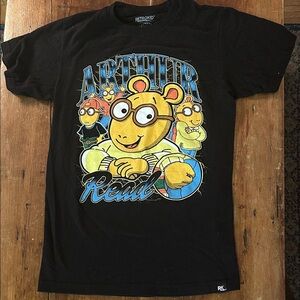 Retrokid Arthur Read Graphic T-Shirt – Black (Size S) -Arthur PBS